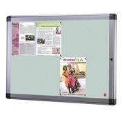 Vitrine d'intérieur Bruneau fond métal laqué gris clair - 8 feuilles A4